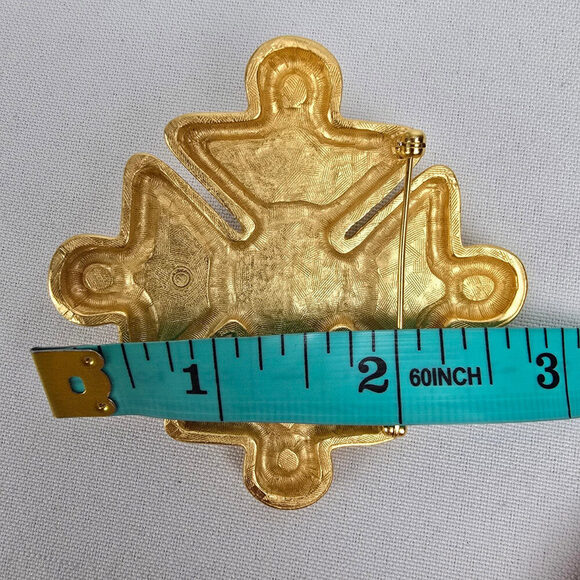 Vintage Anne Klein Maltese Cross Black Enamel And Pearl Brooch - Picture 5 of 5